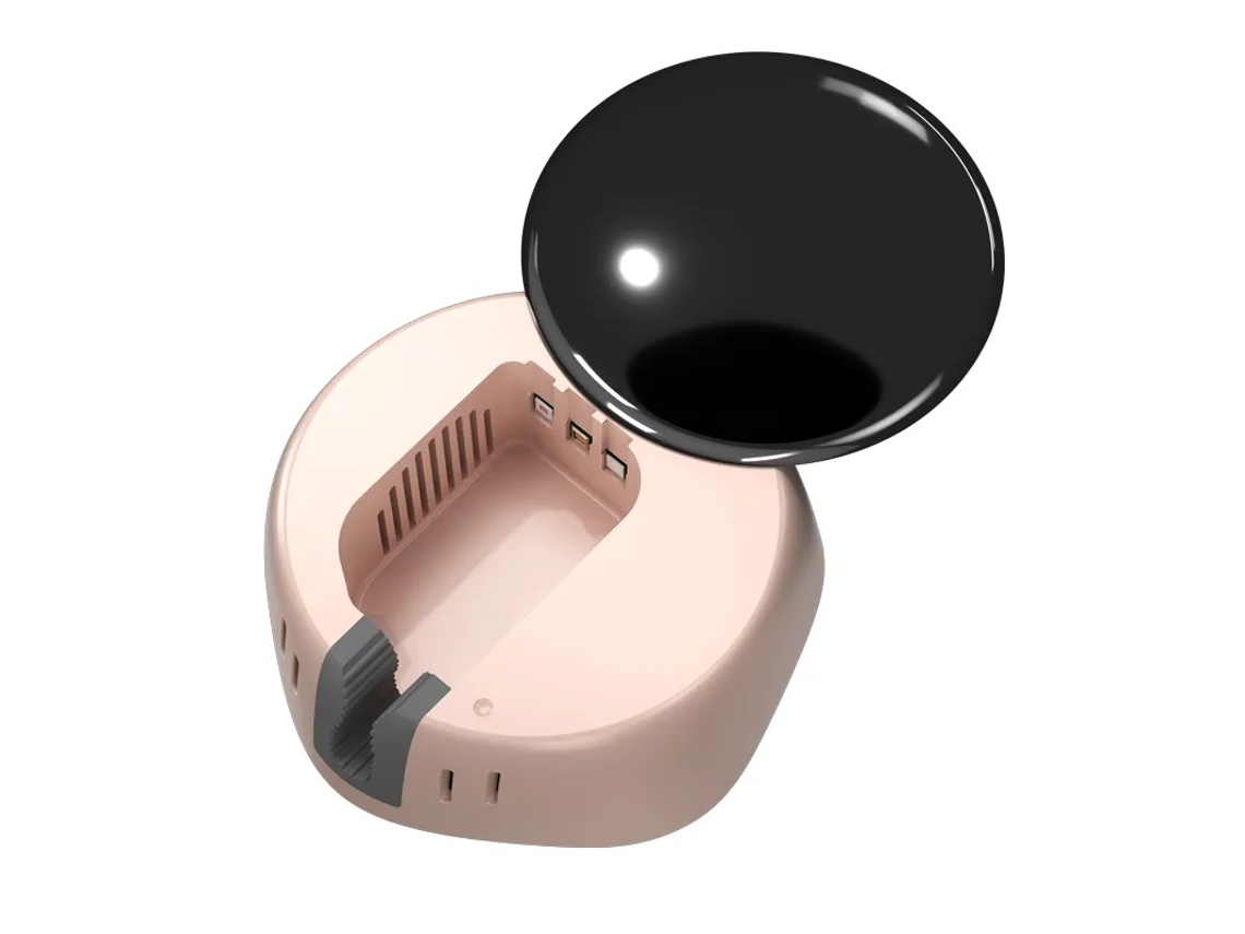 Estuche portátil recargable para cepillo de dientes esterilizado, desinfección ultravioleta UVC, con soporte USB MDUG (rosa)