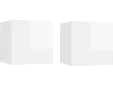 Conjunto 2 Mueble para la televisión VIDAXL Blanco Madera contrachapada (30.5x30x30 cm)