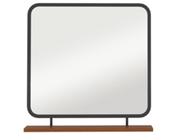 Espejo de Pared Rectangular de BGA STORE con Estante de Madera, 55x55,5 cm, Ideal para Recibidor y Dormitorio.