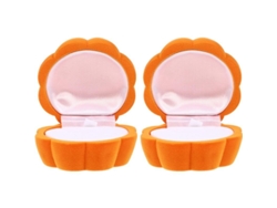 Caja Para Anillos Linjou De 2 Piezas Con Diseño De Calabaza De Peluche Para Regalo Y Decoración