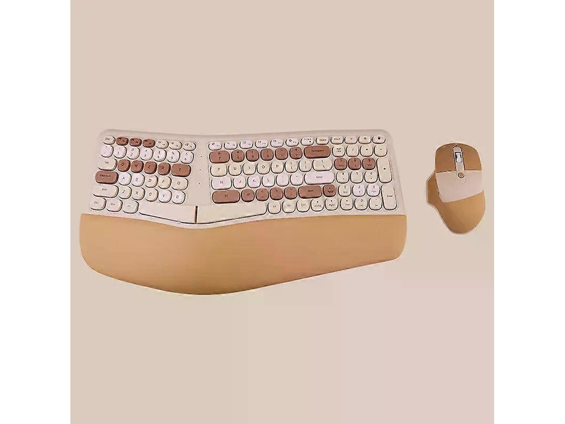 Teclado ergonómico inalámbrico S2.4g para portátil, teclado dividido con diseño arqueado, reposamuñecas y palmas acolchados, Ly Ebike