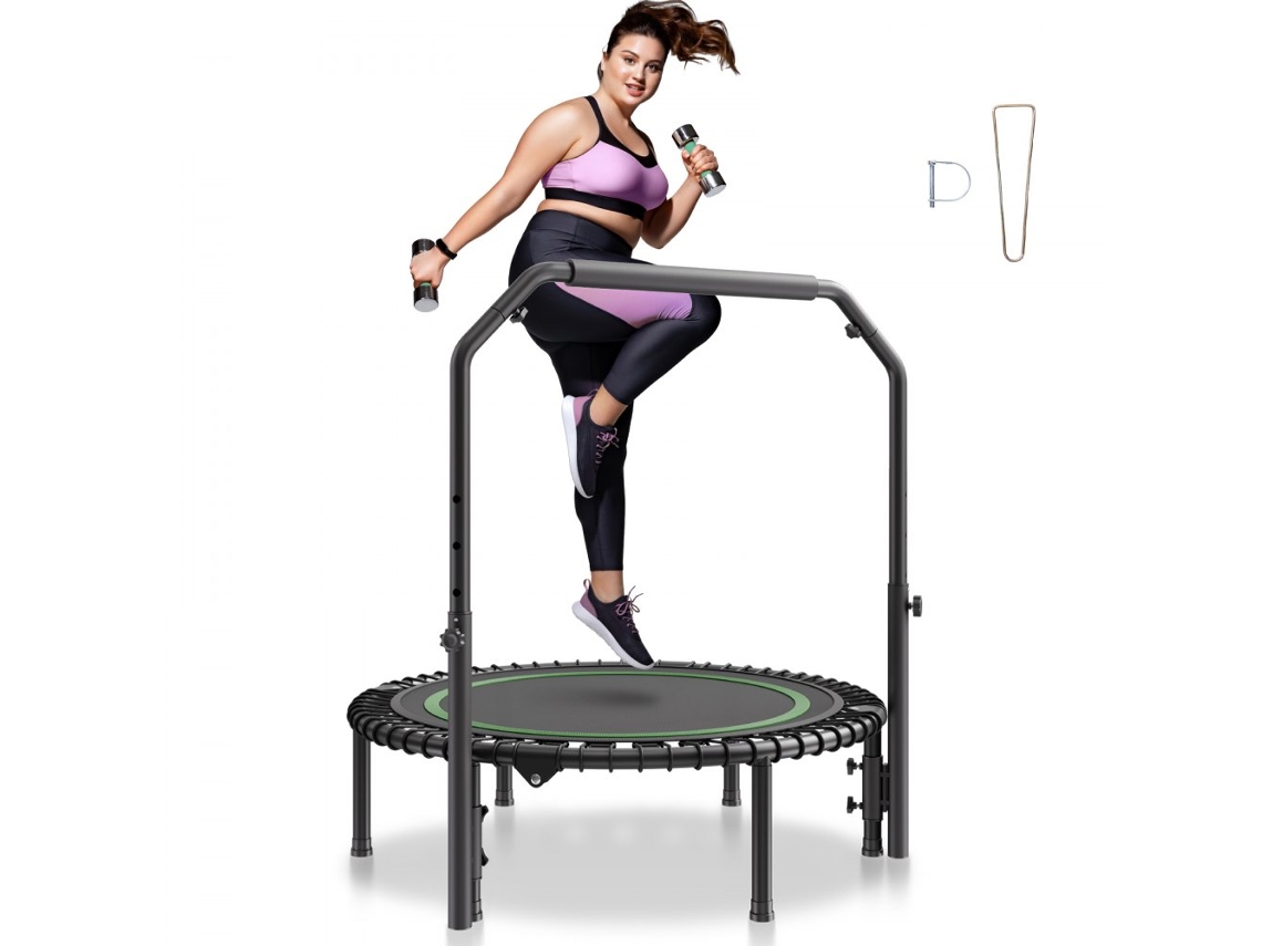 Trampolín Fitness de 1027mm con Mango Ajustable, Estructura Reforzada y Carga de 150kg Tekmaquinas
