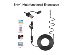 Endoscopio Para Teléfono Móvil 3 En 1: Tipo-c + Micro Usb + Usb, Cámara, Led De 8 Mm, Ip67, 1280x720