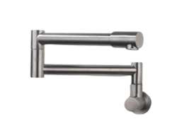Grifo de llenado de olla plegable con brazo articulado doble, accesorio de acero inoxidable con acabado en níquel cepillado y caño giratorio