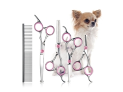 Juego De Tijeras Profesionales Para Peluquería Canina Con 6 Piezas, Acero Inoxidable, Seguridad, Punta Redondeada