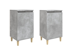 Mesitas de Noche 2 Pzs Derivados de Madera Gris Cemento
