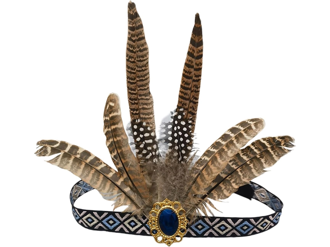 Diadema De Plumas Con Una Cola Exquisita Y Brillantes Pedrería Para Una Elegante Decoración Femenina.