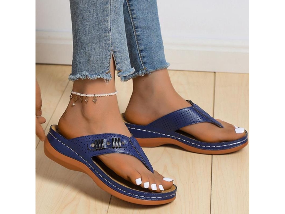 Sandalias De Mujer Verano 2024 Chanclas Para Exteriores Chanclas De Tacón Bajo Para La Playa Calzado Zapatos Mujer Vpi