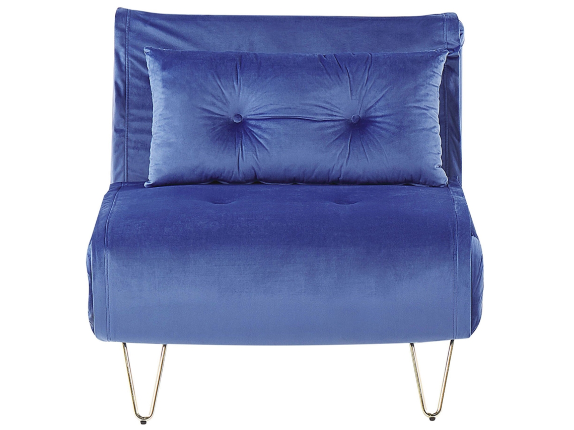 Sofá cama BELIANI Vestfold de Terciopelo Azul 85x78x81
