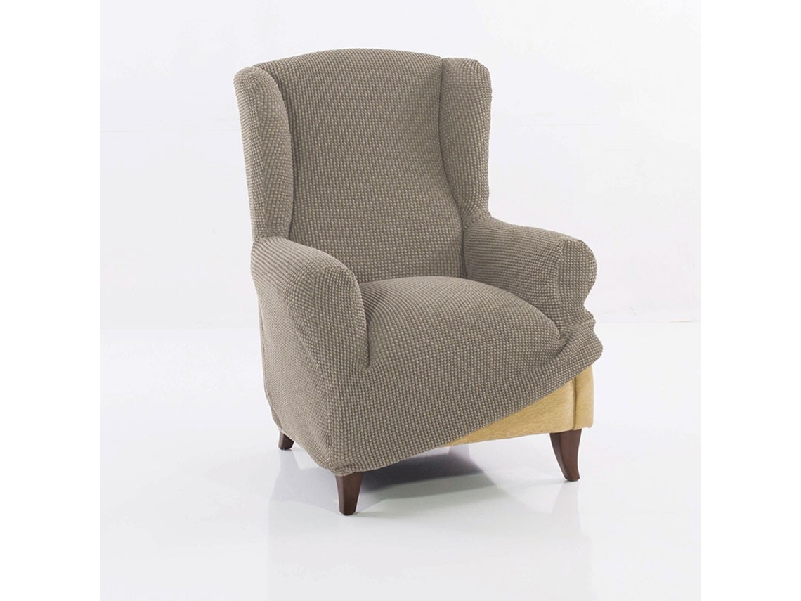Maxifundas | Funda Sillon Orejero Super Elástica Relive | Color Lino | Alta Elasticidad Y Tacto Suave | Hecho En España.