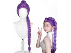 Peluca infantil morada trenzada para cosplay, disfraces de anime o Halloween. TAISHENGDA