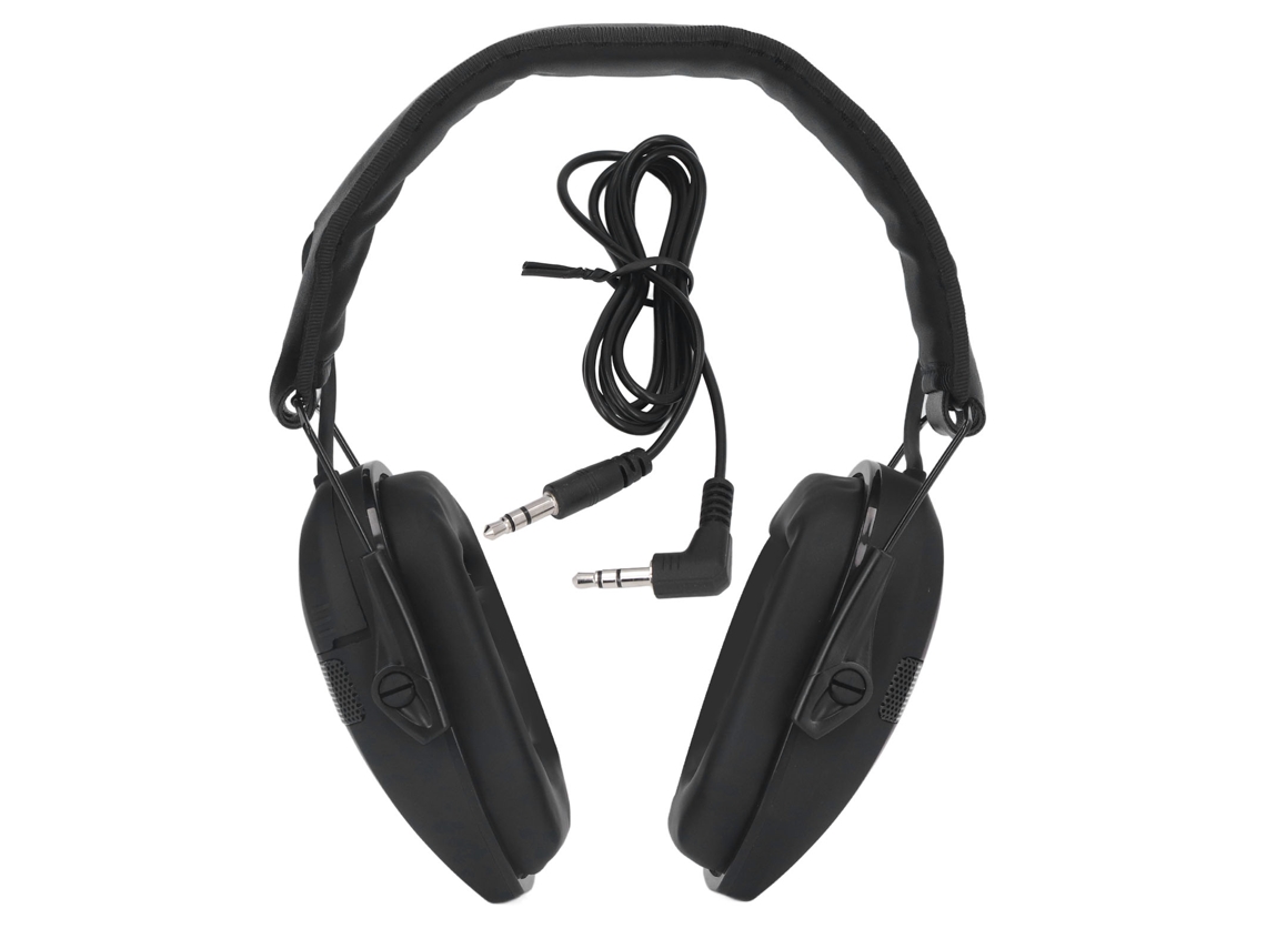 Auriculares Electrónicos De Protección Auditiva Nrr 22db Con Altavoz Y Conector De 3,5 Mm Para Tiro - Negro