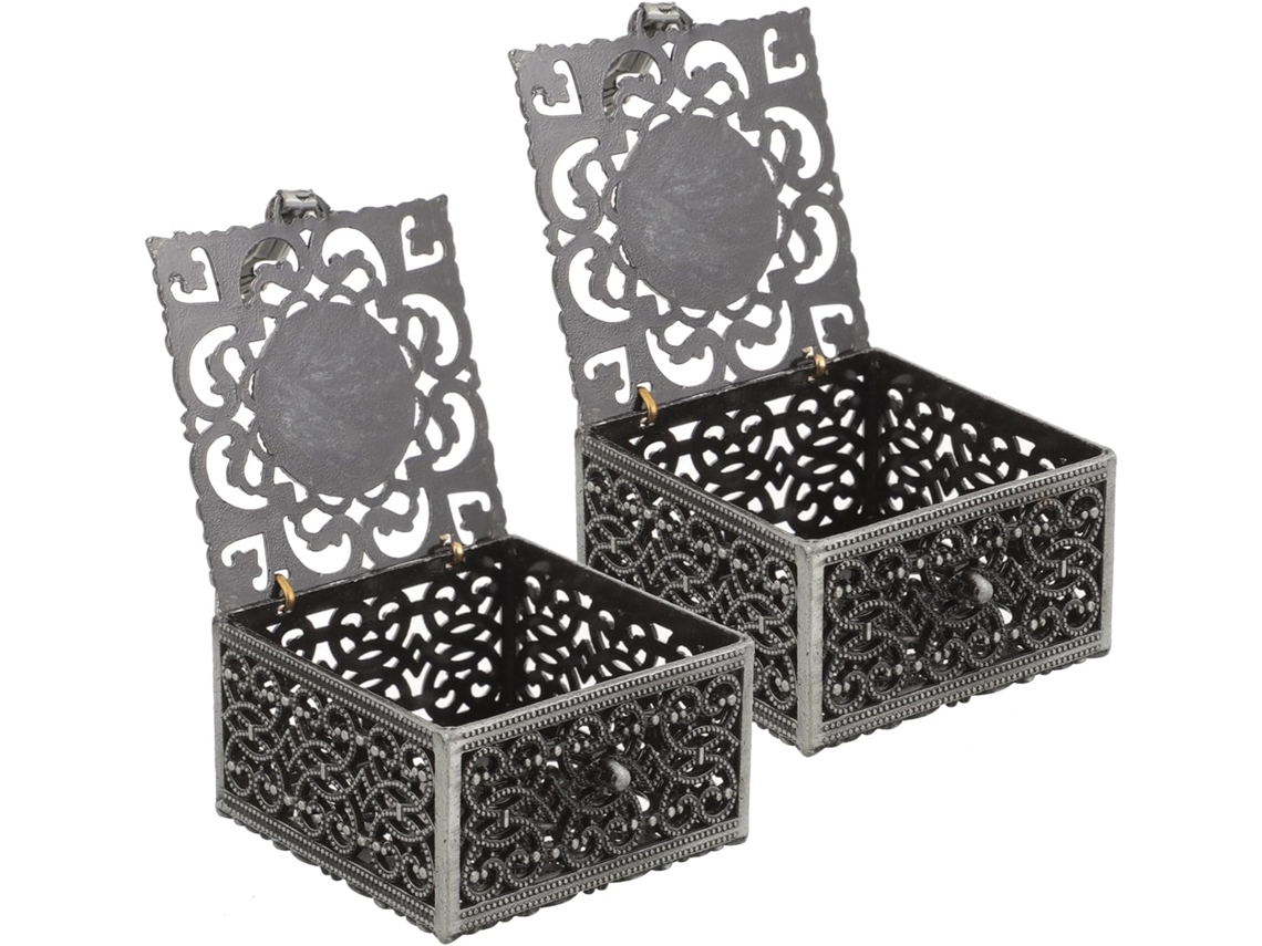 Cajas Joyería Delicadas Regalar Aleación Juego 2 Negras Collares Pulseras Zinc
