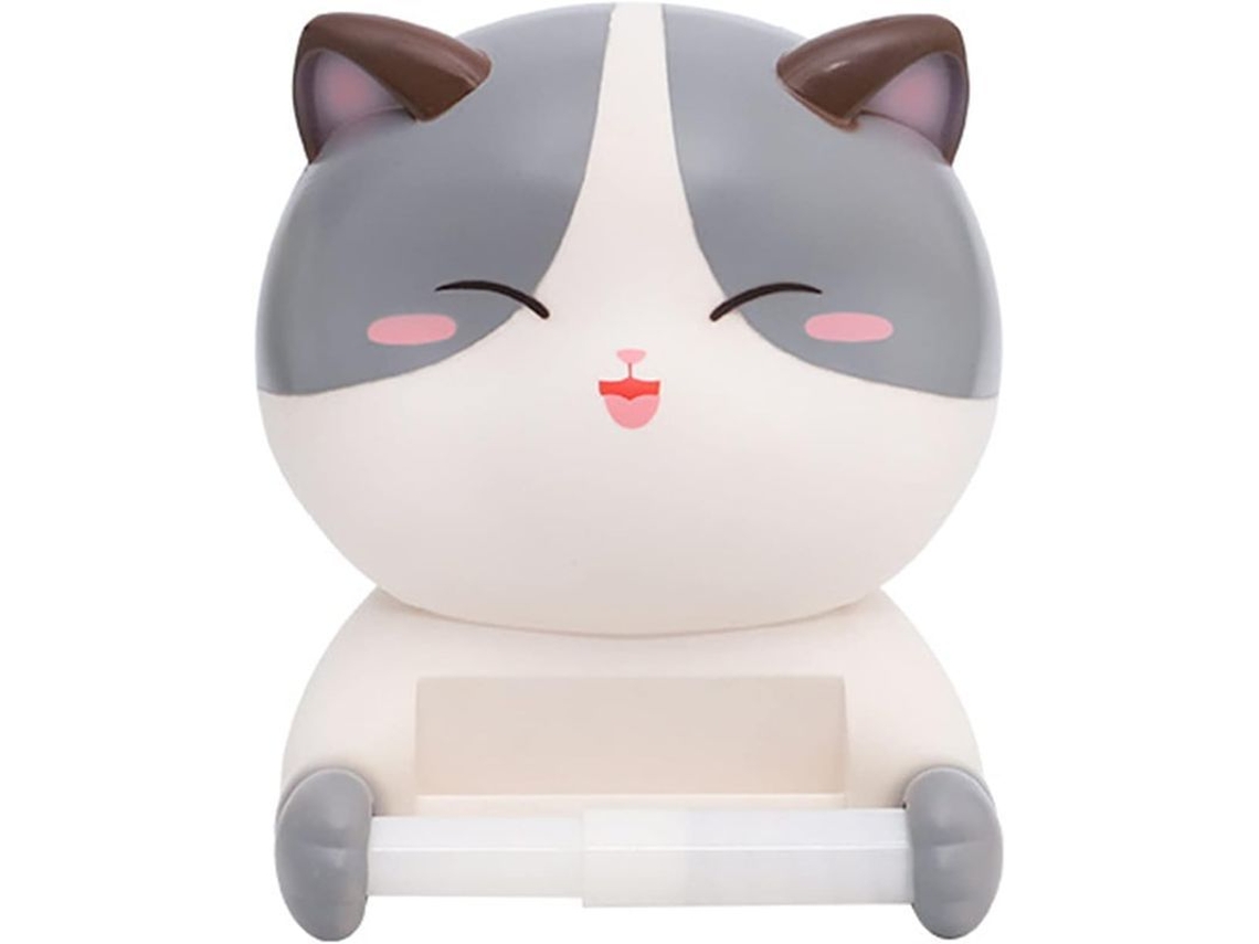Soporte Decorativo De Pared Para Papel Higiénico, Diseño De Gato Adorable, Pvc Creativo, No Requiere Perforación, Estilo Baño, Gris