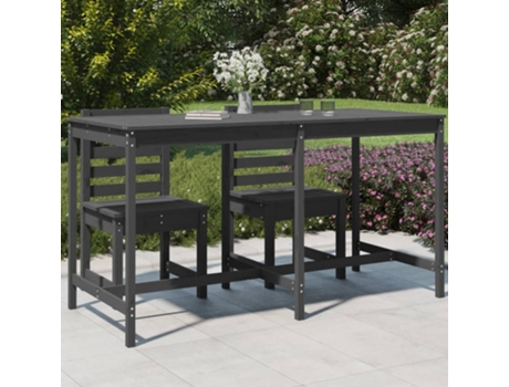 MAISON EXCLUSIVE Mesa de jardín madera maciza de pino gris 203,5x90x110 cm
