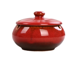 KOFIHETY Cenicero de cerámica de diseño elegante con tapa resistente al viento, base antideslizante, sin humo ni olor, para uso en interiores y exteriores, dec
