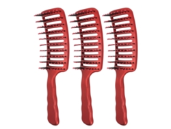 3pcs Cepillo De Pelo Curvo Para Desenredar, Secar Y Masajear El Cuero Cabelludo