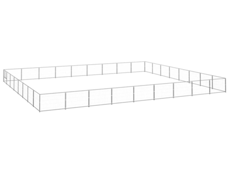 vidaXL Perrera plateada 72 m² acero