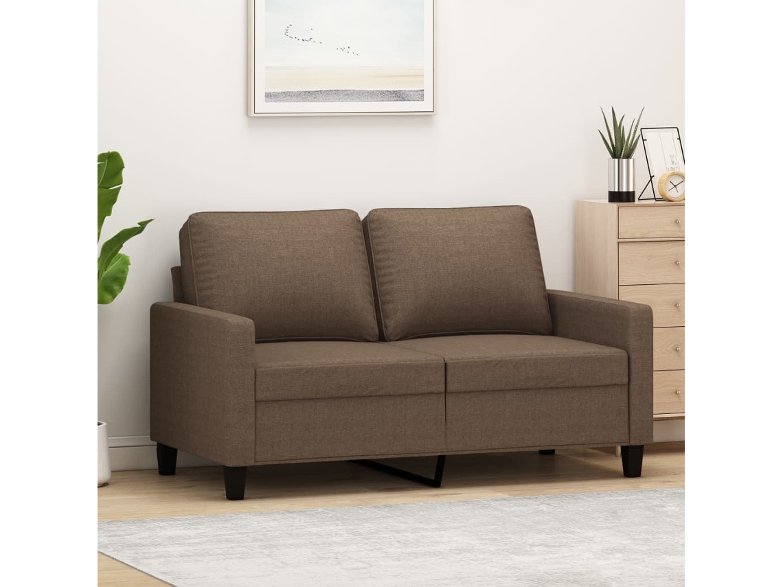 Sofá De 2 Plazas | Sofá De Salón | Sofá De Descanso De Tela Marrón 120 Cm Wsd943673