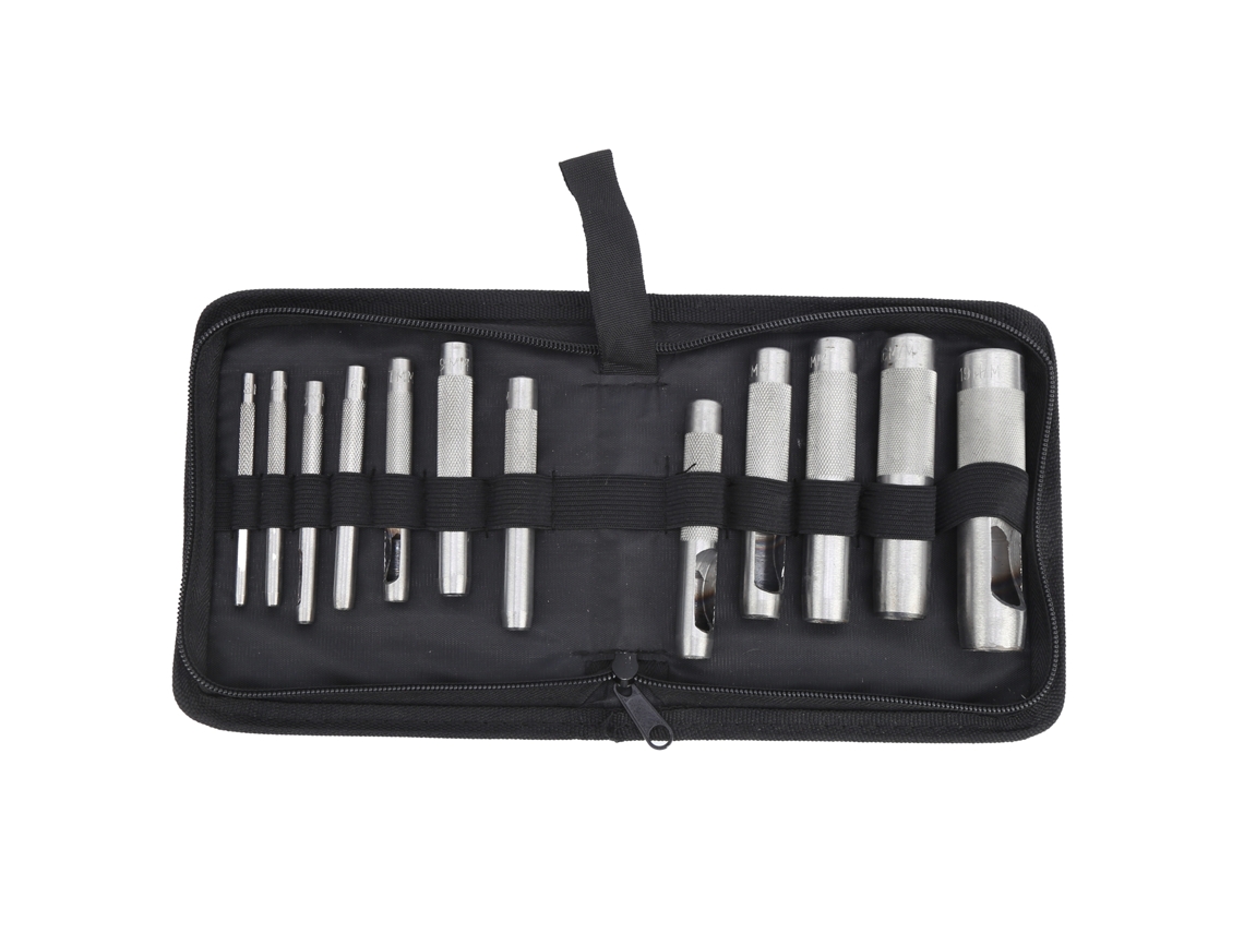 12 Perforadoras De Cuero De Acero Al Carbono, Herramienta Manual Para Perforar Cinturones De 3 A 19 Mm.