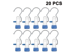 Paquete de 20 ganchos de acero inoxidable para colgar calcetines, toallas, ropa interior, sombreros, bufandas, pantalones y ropa de bebé.