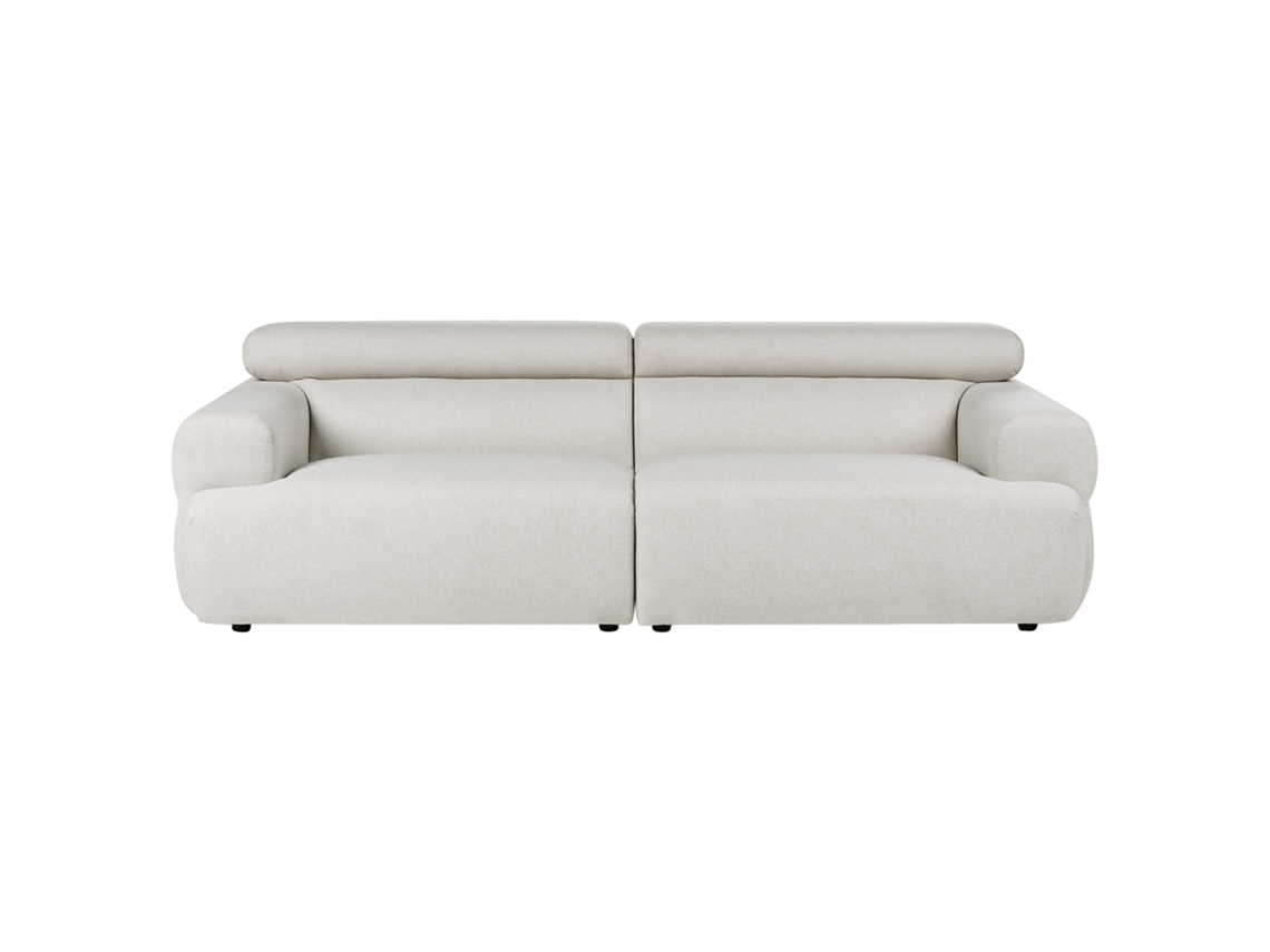 Sofá De 3 Lugares Beliani Hovden De Tecido Branco 210x95x69