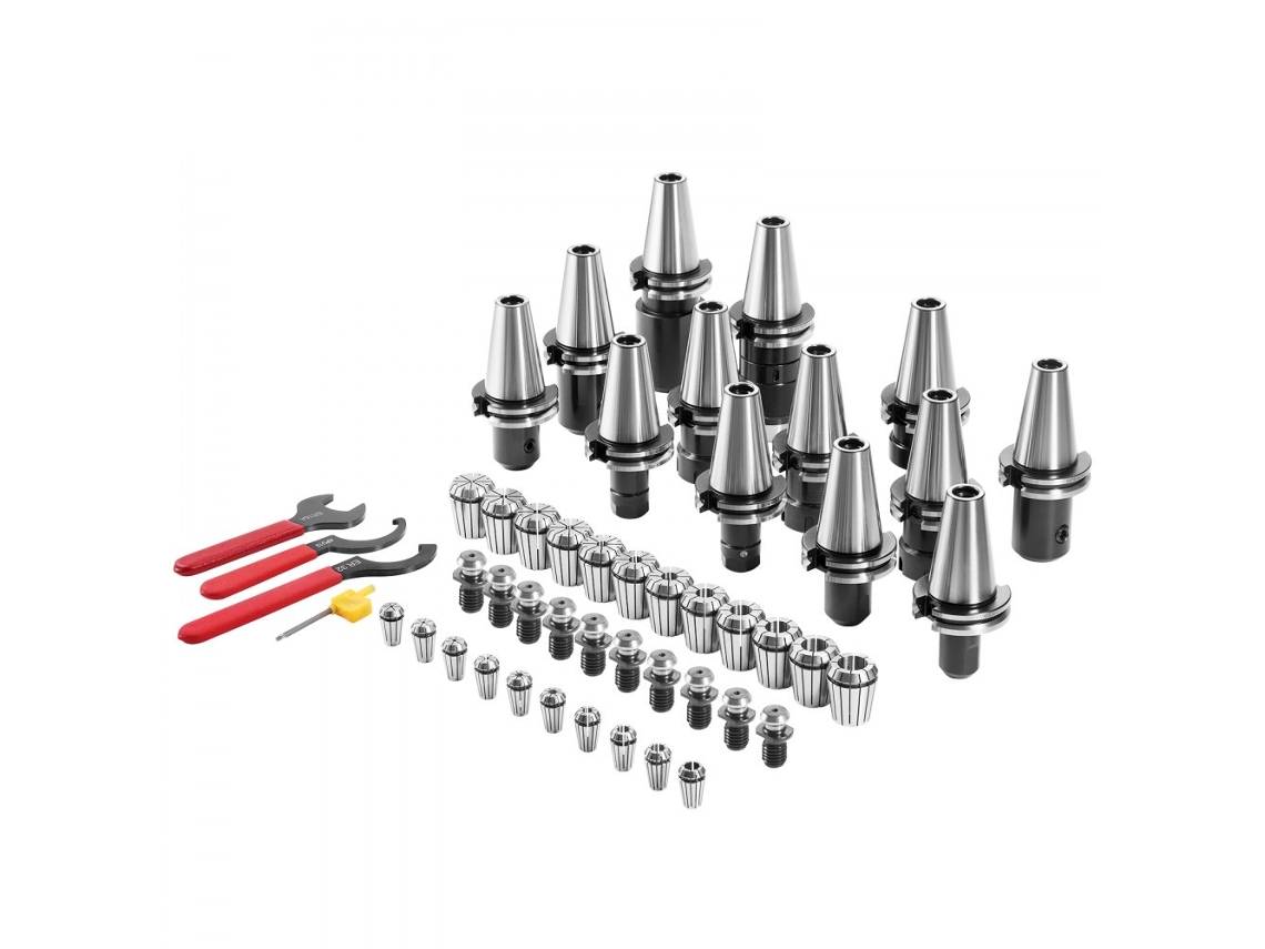 Juego de Portabrocas Cat40 con 35 Piezas, Soporte CNC, Llaves y Accesorios de Alta Precisión Tekmaquinas.
