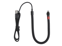 Cable De Datos De Carga Rápida De 1,2 M Con Soporte Flexible Universal Para Teléfono Ios - Negro