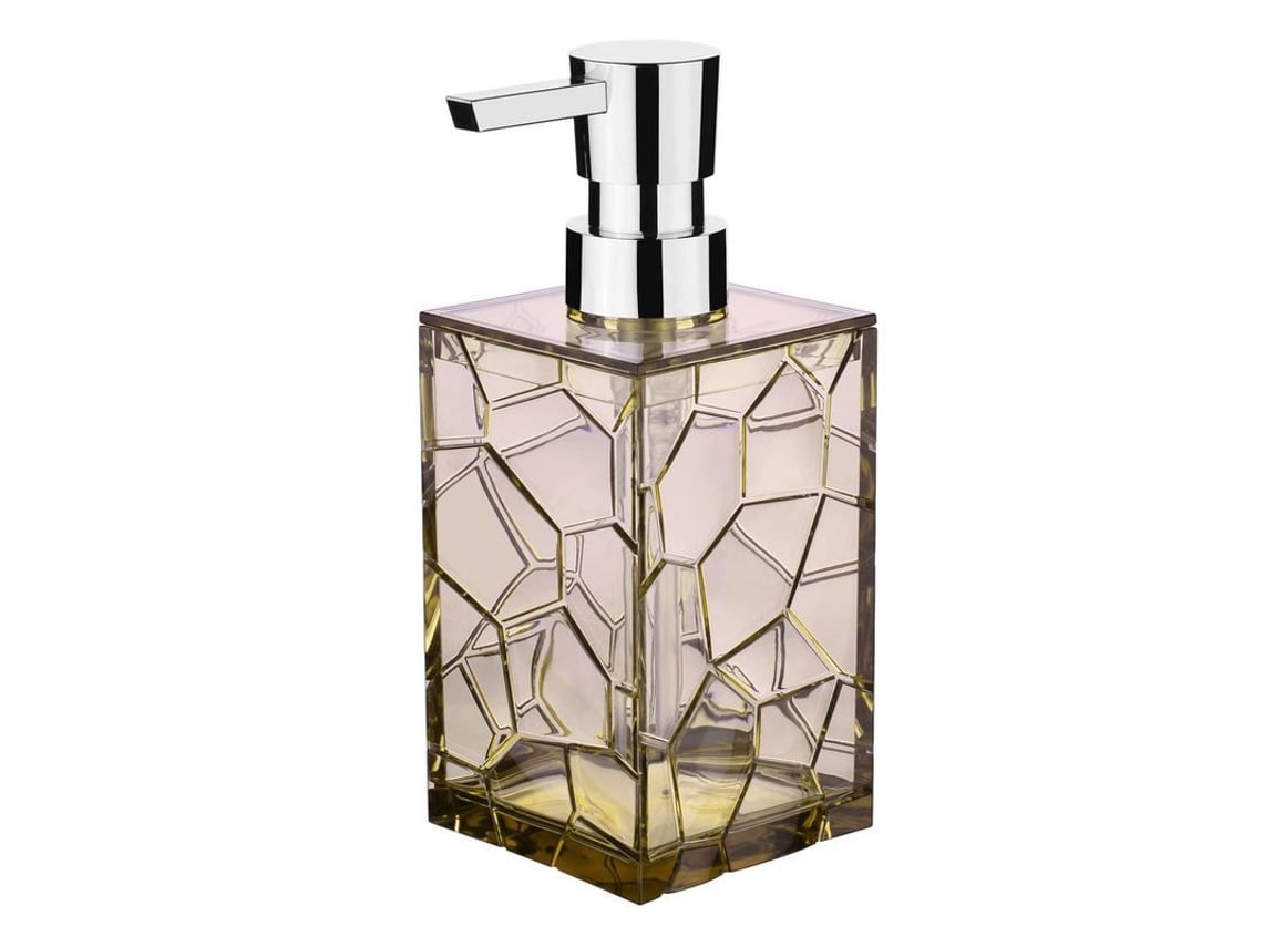 2026-dispensador De Jabón/loción De Baño De Acrílico Poligonal Transparente Claro Y Elegante (caqui)