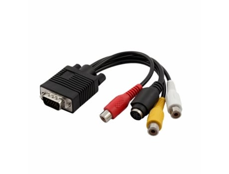 Cable adaptador de terminal Vga a S-Video Convertidor AV Adaptador de audio y video Lotus Head 3Rca Negro