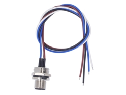 Enchufe De Panel M12 De 4 Pines Con Cable De 300 Mm, Resistente Al Agua Ip67, 250 V Ca/cc