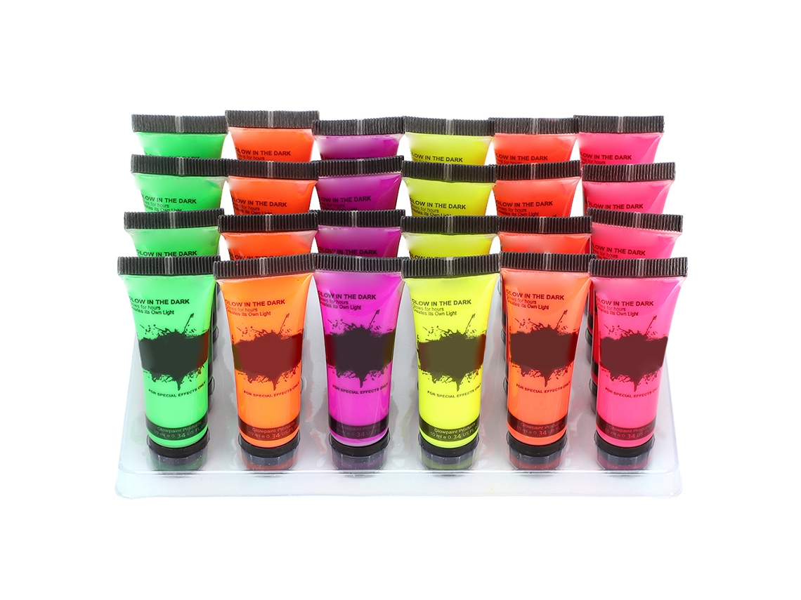Kit De Pintura Facial Fluorescente De 24 Piezas Y 10 Ml Para Actividades De Los Aficionados Al Mundial.