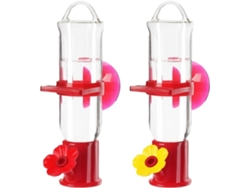 Comedero Para Colibríes Con Soporte Para Ventana Transparente – Paquete De 2, Diseño De Ventosa Fuerte Cajas De Flores