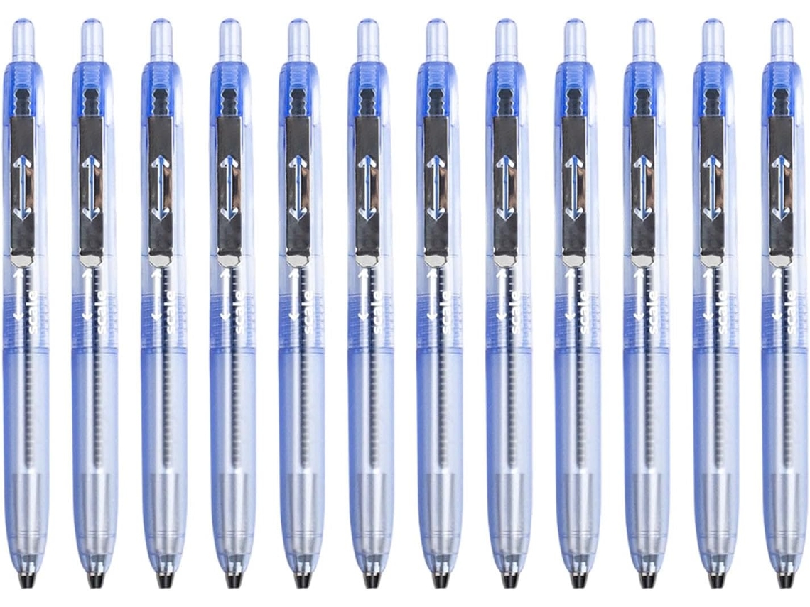 Paquete De 12 Bolígrafos De Gel Retráctiles Con Agarre Ergonómico - Punta De 0,5 Mm