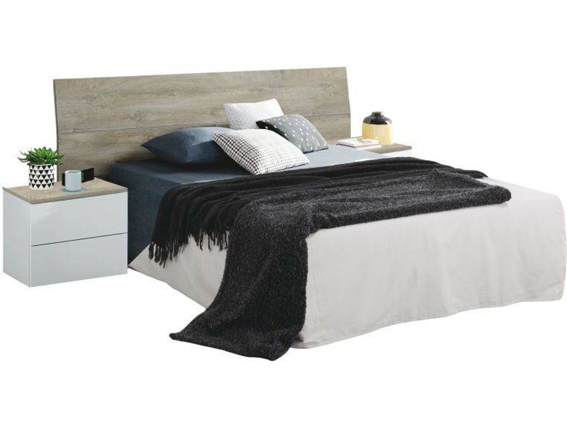 Conjunto de 2 Mesitas de Noche HABITDESIGN New Dreams Blanco (Melamina, Metal y ABS - 176 cm)
