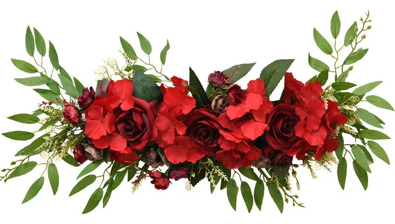 Nuevas flores artificiales, hilera de rosas, decoración de mesa vayotoy