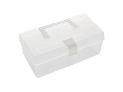 Caja De Almacenamiento Portátil De Plástico Con Asa Transparente Para Aperitivos, Juguetes Y Material Escolar.