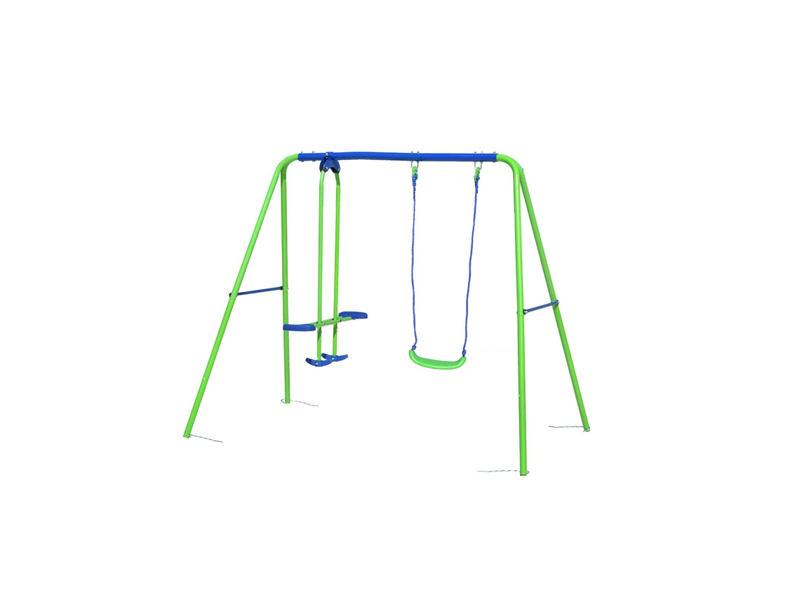 Columpio de jardín mecedora 3 años juguetes de exterior para niños de metal 220X140X182 Cm hasta 45 kg
