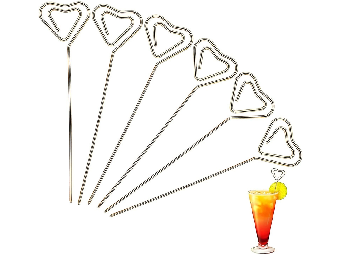 6 Palitos Para Coquetéis Decorativos Fancy, Reutilizáveis E Elegantes, 4,88x1,18 Polegadas, 1,2 Onças