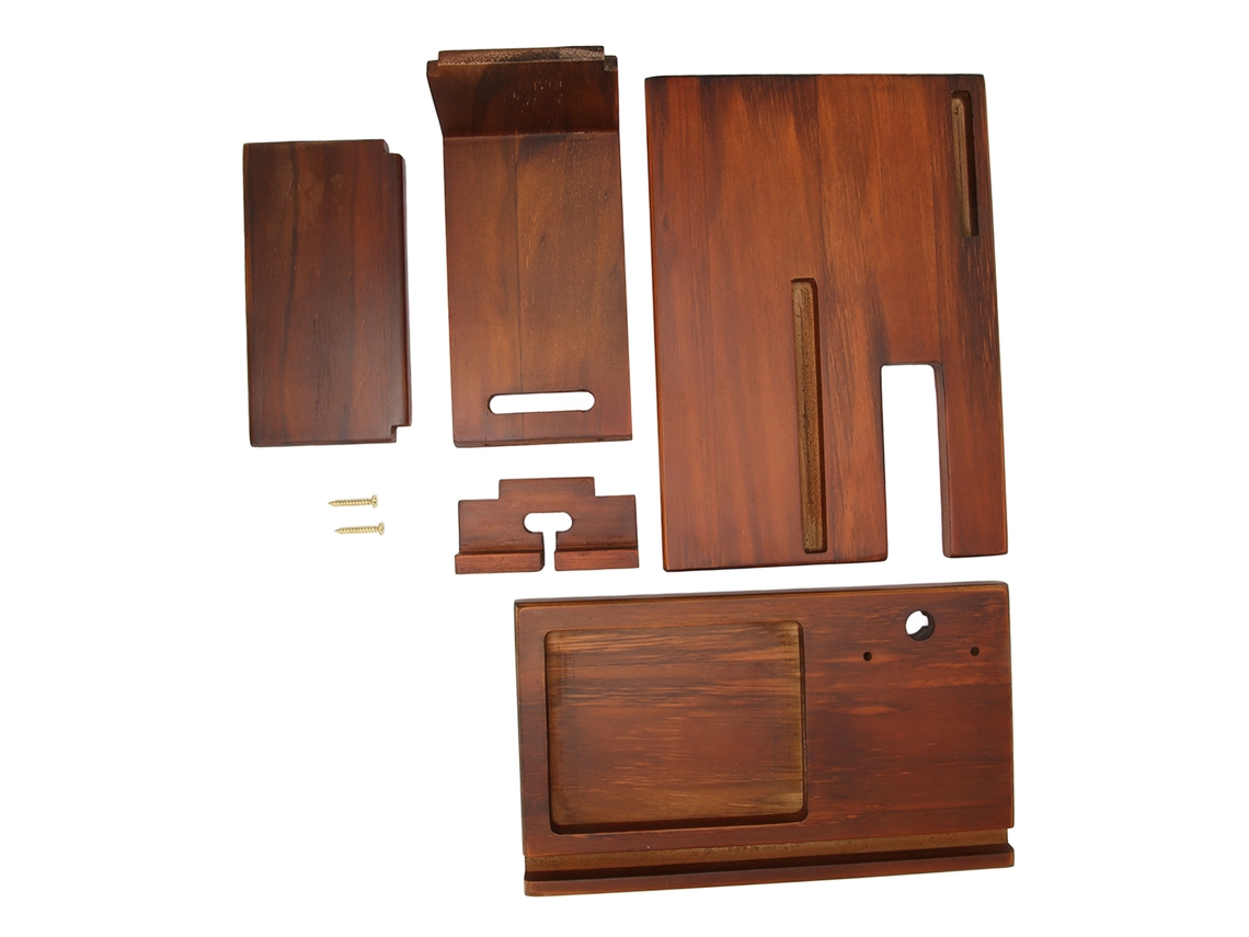 Base De Carga Multifuncional De Madera Para Teléfono Móvil, Llaves, Cartera, Gafas Y Escritorio.