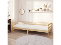 Sofá cama con colchón madera de pino maciza 90x200 cm