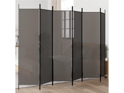 Biombo Divisor | Biombo Separador | Separador De Ambientes De 6 Paneles De Tela Gris Antracita 300x200 Cm
