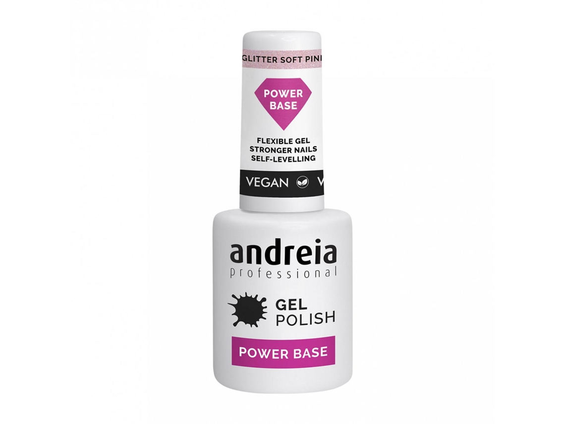 Power Base Gel Barniz Glitter Rosa Suave 10.5Ml ANDREIA