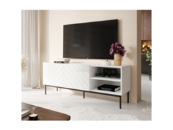 Mueble de TV CAMA MEBLE ABETORTV15ST B Blanco Negro Madera MDF Aglomerado 150x60x42 cm