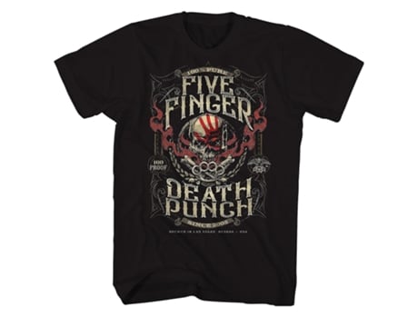 Camiseta ROCKINSTONE Five Finger Death Punch 100 Proof Label Camiseta ROCKINSTONE Five Finger Death Punch (M)