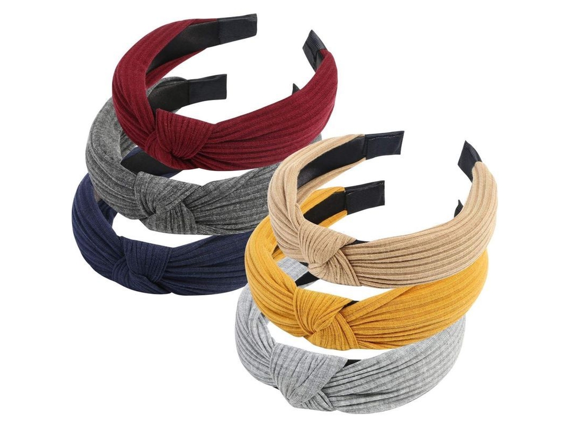 6 Pulseras Para El Cabello Para Mujer, Pulseras Elásticas Anchas Y Sencillas, Lindos Accesorios Para El Cabello Con Nudo
