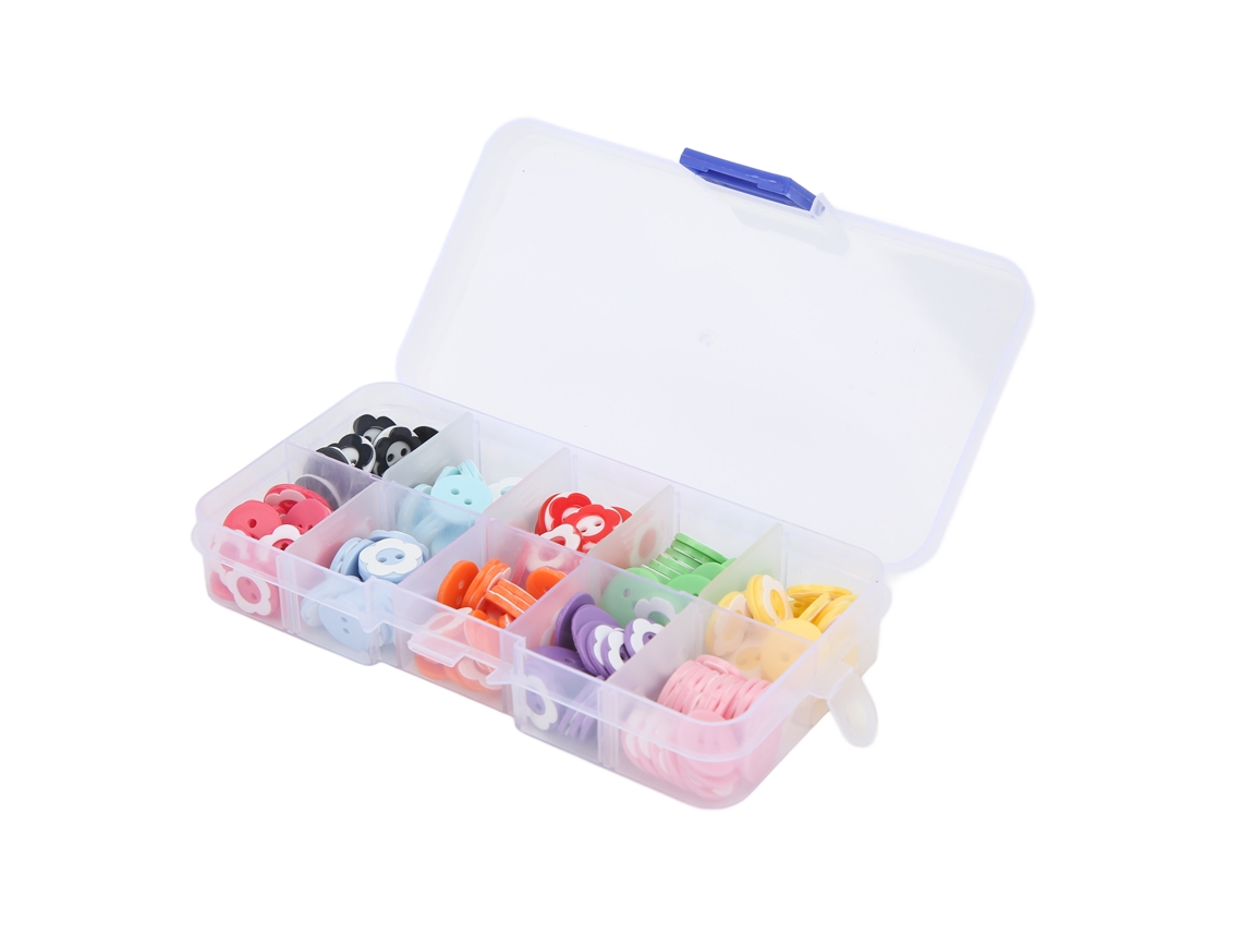 200 Botones Redondos De Resina Con Forma De Flor De Ciruelo, Con 2 Agujeros Y Caja, Para Manualidades Infantiles.