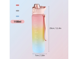 Botella De Agua Deportiva De 1100 Ml Con Temporizador, Libre De Bpa, Portátil Para Gimnasio, Camping Y Escuela.