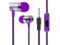 (morado) Auriculares Inalámbricos, Equipados Con Altavoces Y Micrófono De Metal Pesado, Conector Aux De 3,5 Mm.