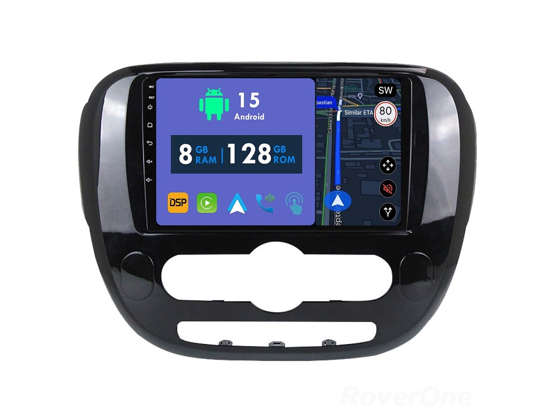 Coche Radio Android Auto Autoradio 8GB RAM 128G ROM CarPlay Navegación GPS Pantalla Táctil RoverOne para Kia Soul 2 PS 2013 - 2019 